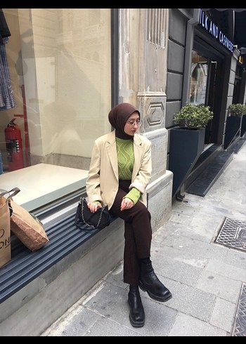 Camel Rengi Kadın Yün Blazer Ceket