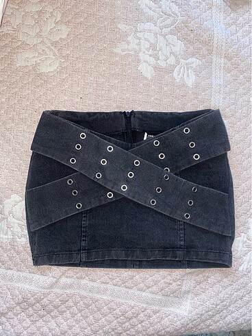 Shein Siyah Mini Kot Etek