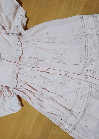 Zara Nakışlı Kısa Kollu elbise