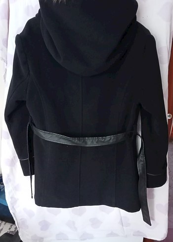 Düğmeli Siyah Midi Deri Goth Kaban - Görsel 7