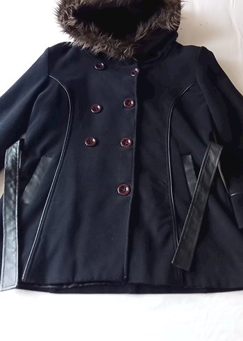 Düğmeli Siyah Midi Deri Goth Kaban - Görsel 5