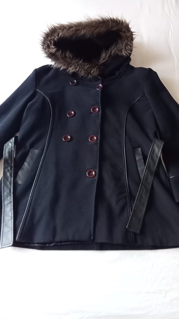 Düğmeli Siyah Midi Deri Goth Kaban - Görsel 5