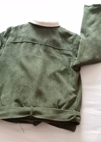 Kemerli, kısa kesim yeşil kadın ceket - Görsel 7