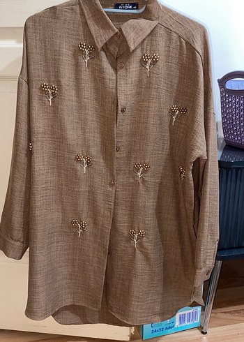 Nakışlı Uzun Kollu Kadın Gömlek - Görsel 3