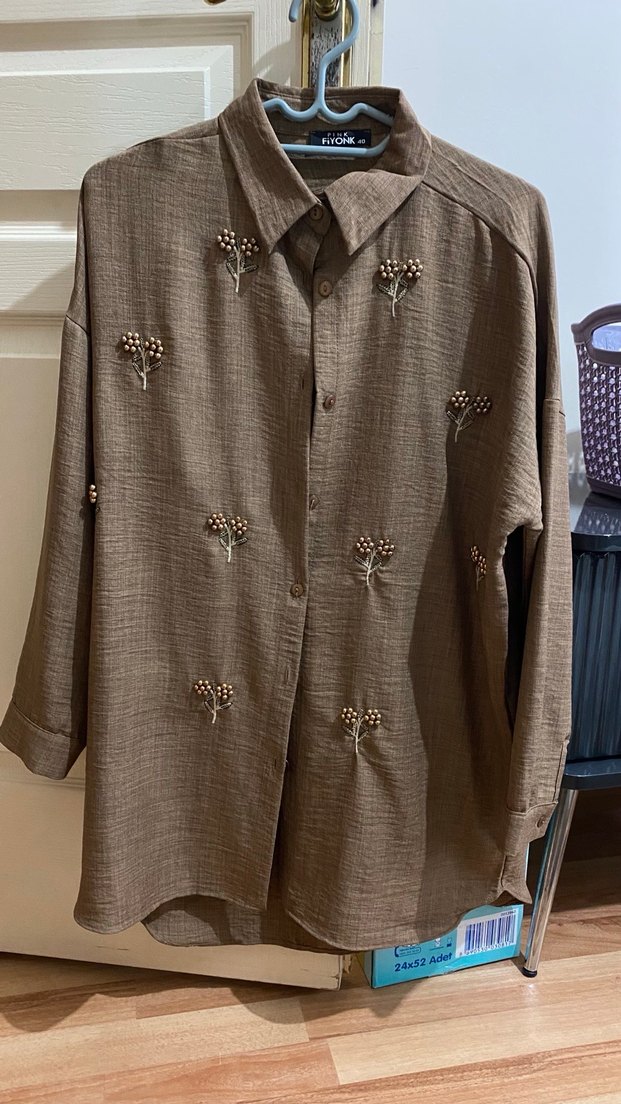 Nakışlı Uzun Kollu  Kadın Gömlek - Görsel 2