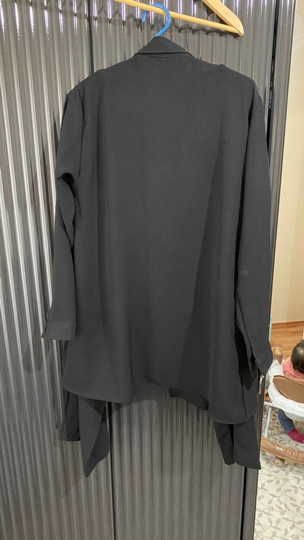 Düğmeli Siyah Uzun Kollu tunik ve pantolon - Görsel 5