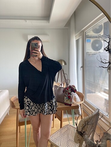 s Beden Zara Siyah Bluz
