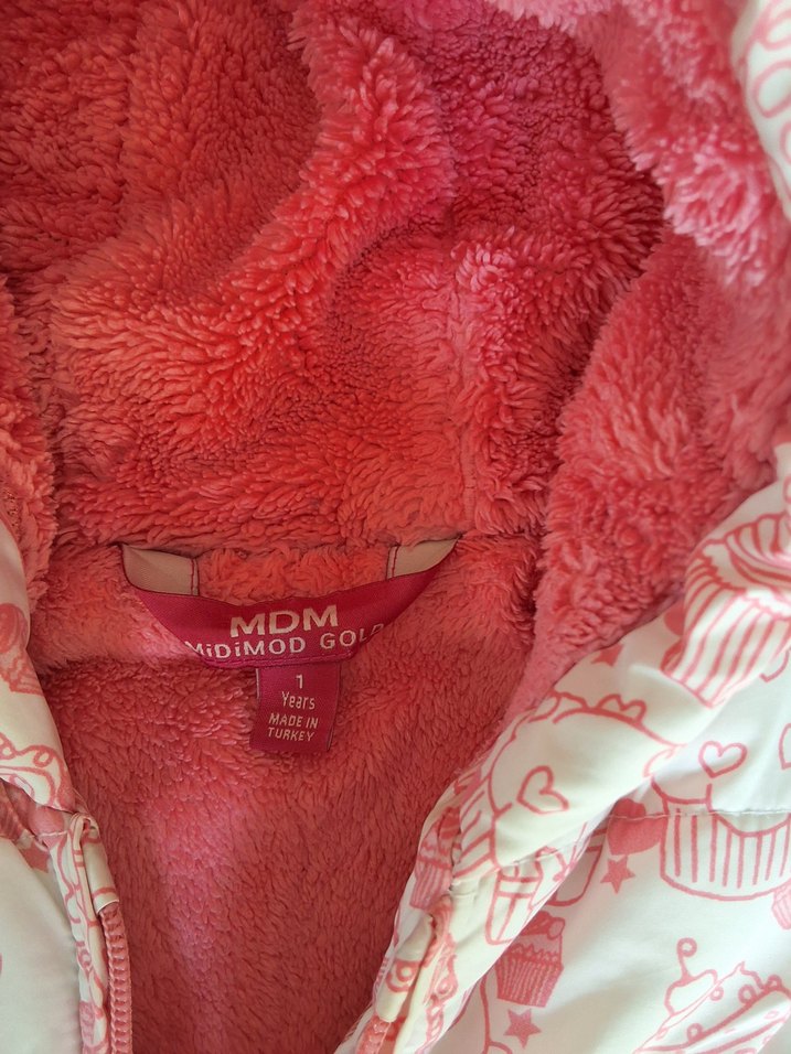 Kapüşonlu Pembe Kız Çocuk Mont - Görsel 2