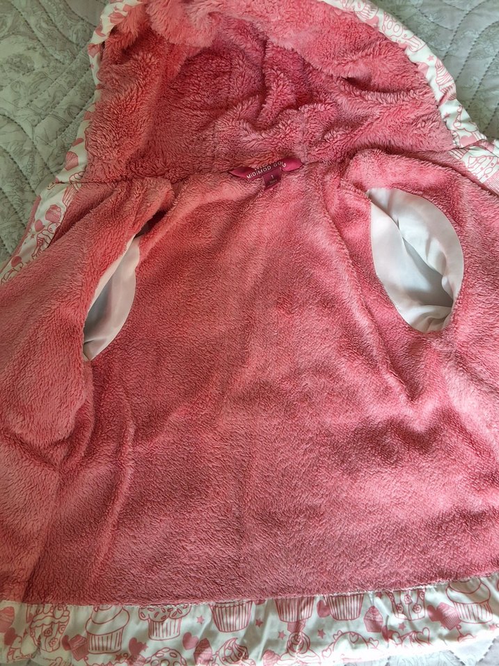Kapüşonlu Pembe Kız Çocuk Mont - Görsel 3