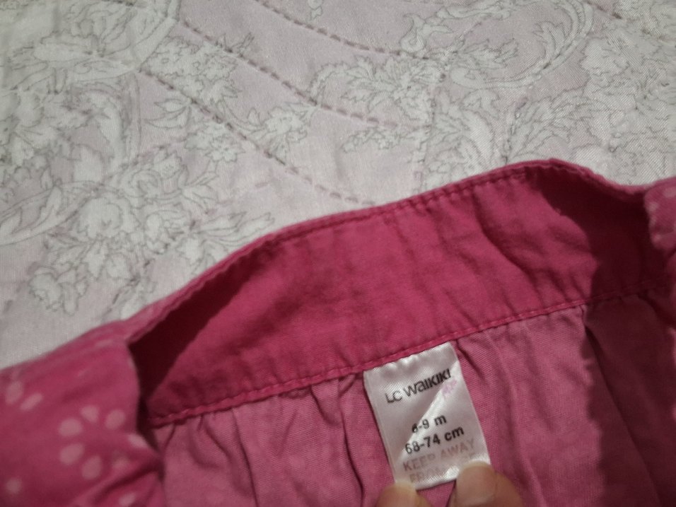 Lc Waikiki Düğmeli Nakışlı Pembe Kız çıt çıtlı şortlu tulum - Görsel 2