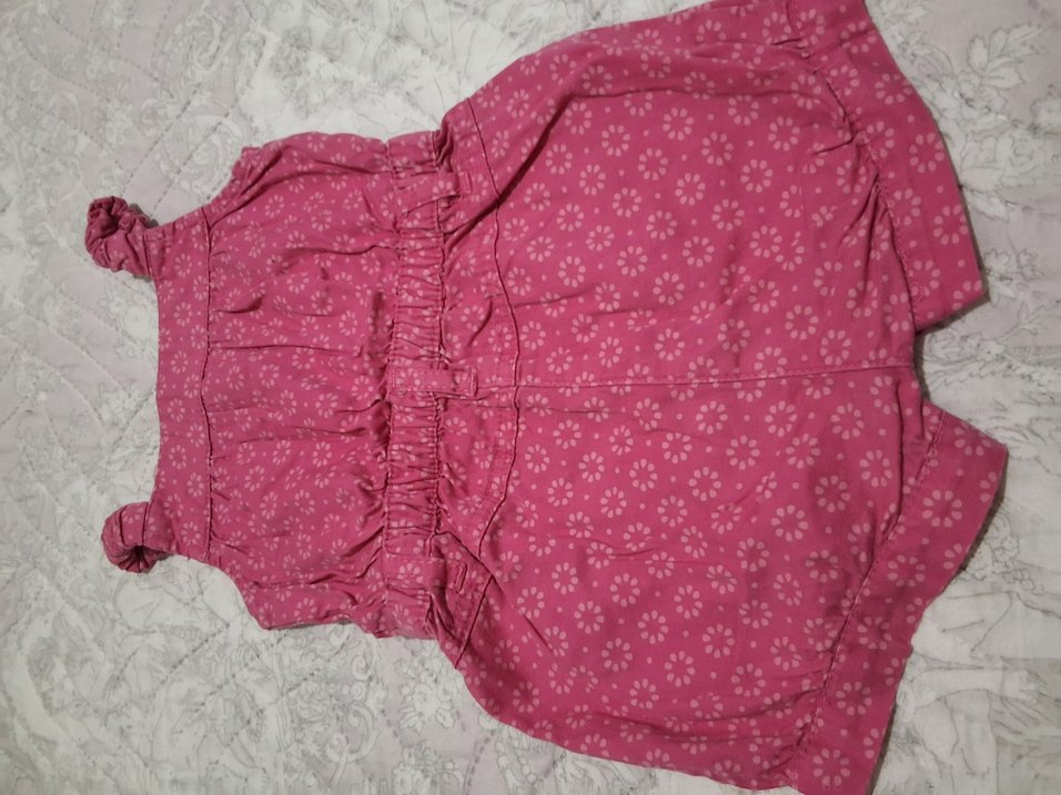 Lc Waikiki Düğmeli Nakışlı Pembe Kız çıt çıtlı şortlu tulum - Görsel 3