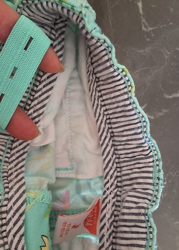 Çizgili Desenli Yeşil kız çocuk ayarlanabilir etek - Görsel 3