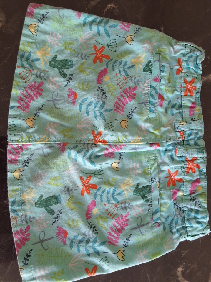 Çizgili Desenli Yeşil kız çocuk ayarlanabilir etek - Görsel 4