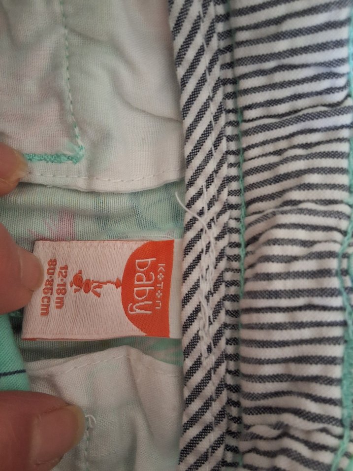 Çizgili Desenli Yeşil kız çocuk ayarlanabilir etek - Görsel 2