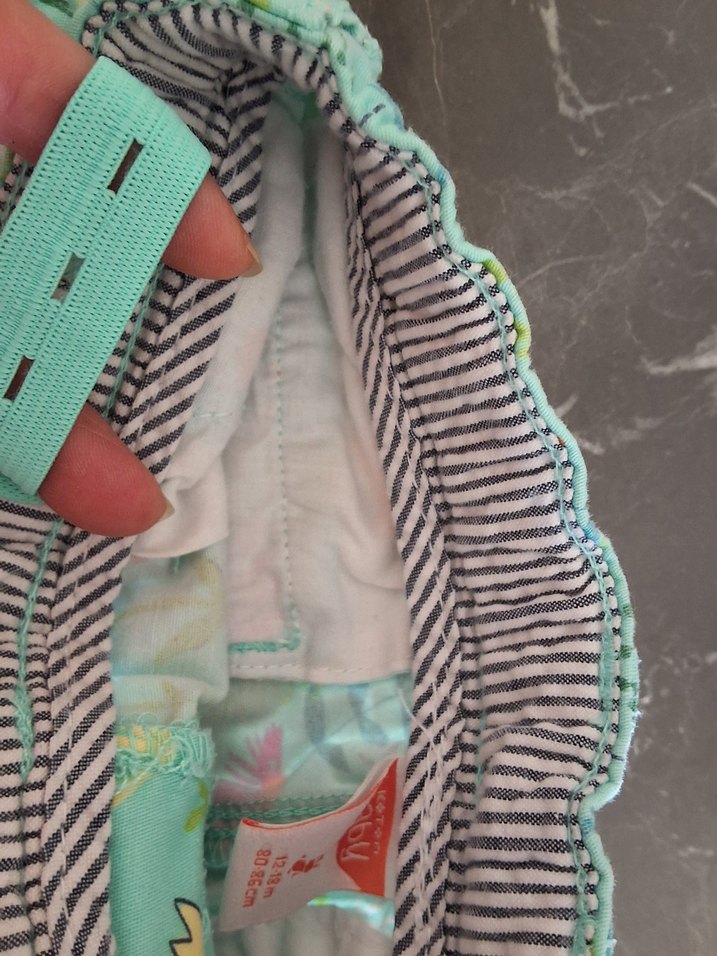 Çizgili Desenli Yeşil kız çocuk ayarlanabilir etek - Görsel 3