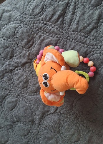 Bebek arabası oyuncağı Renkli Fil Figürlü Diş Kaşıyıcılı - Görsel 2