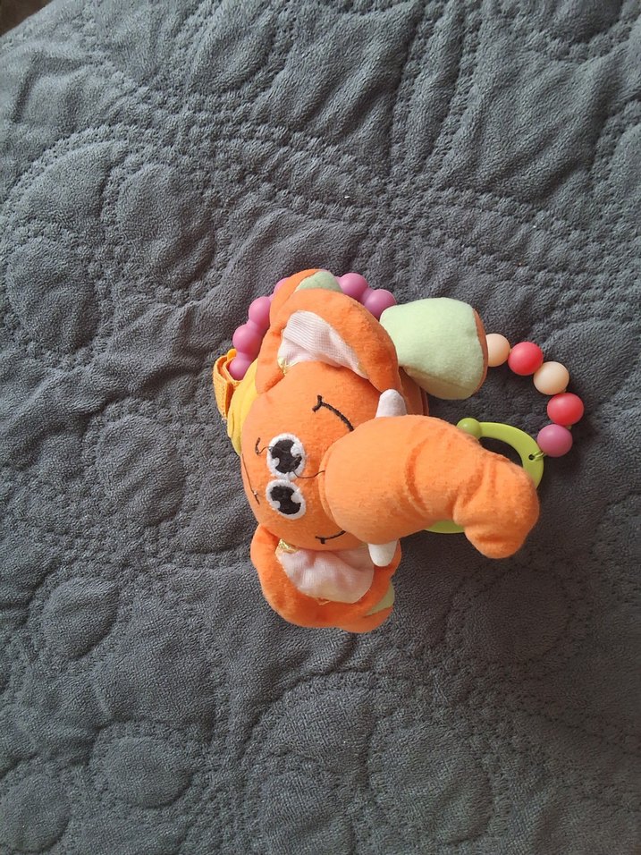 Bebek arabası oyuncağı Renkli Fil Figürlü Diş Kaşıyıcılı - Görsel 2