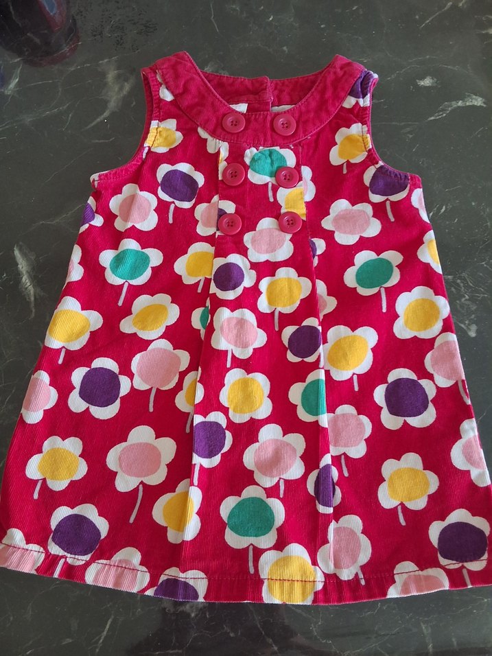 18-24 ay kız çocuk ince fitil kadifeli elbise - Görsel 4