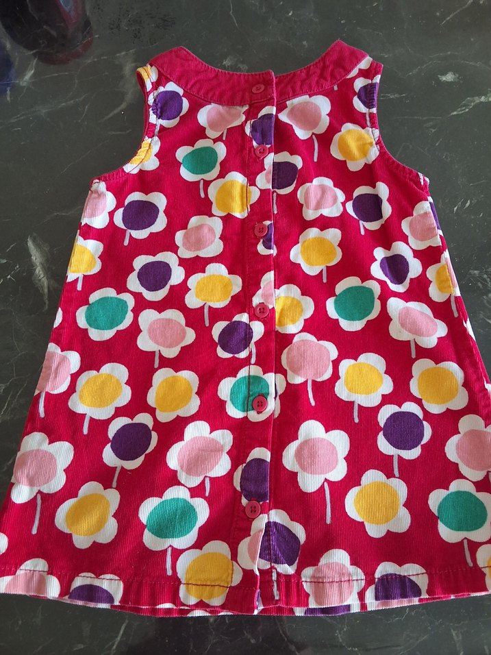 18-24 ay kız çocuk ince fitil kadifeli elbise - Görsel 2