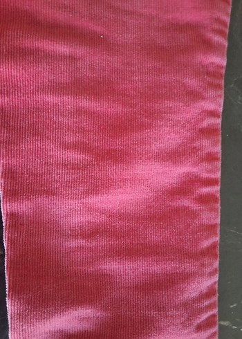 Pembe Kız Çocuk Düğmeli Pantolon(ince fitili kadife) - Görsel 5