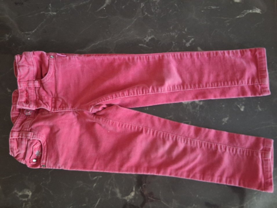 Pembe Kız Çocuk Düğmeli Pantolon(ince fitili kadife) - Görsel 3