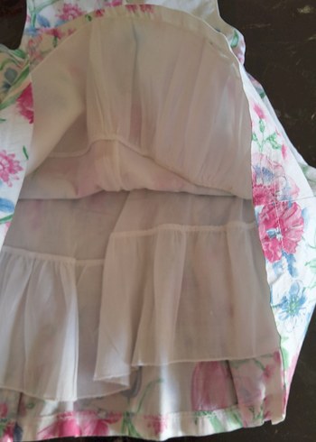 Kız Çocuk Çiçek Desenli Kolsuz Elbise - Görsel 5