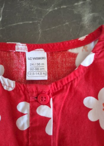 LC Waikiki Kırmızı Desenli Kız Çocuk Elbisesi - Görsel 4