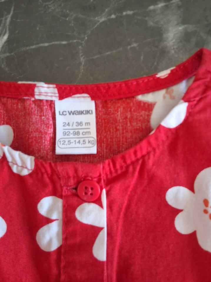 LC Waikiki Kırmızı Desenli Kız Çocuk Elbisesi - Görsel 4