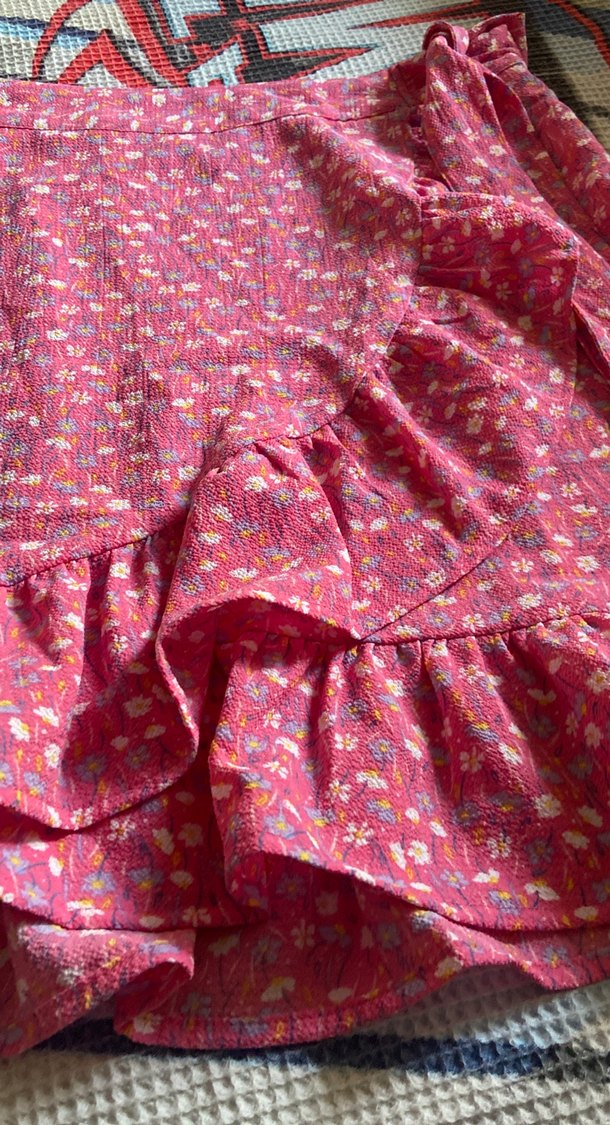 Pembe Fırfırlı Midi Mini Etek yurt dışı ürün - Görsel 2