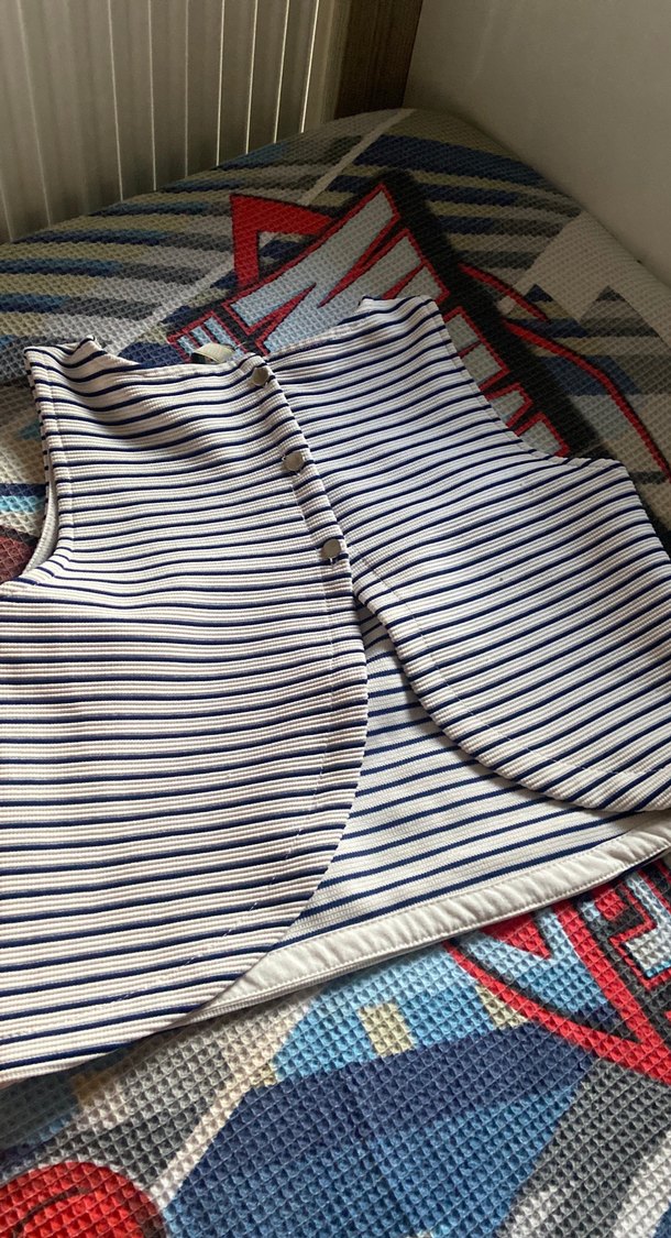 Yüksek Yakalı Çizgili Kadın Arkası detaylı yurt dışı - Görsel 2