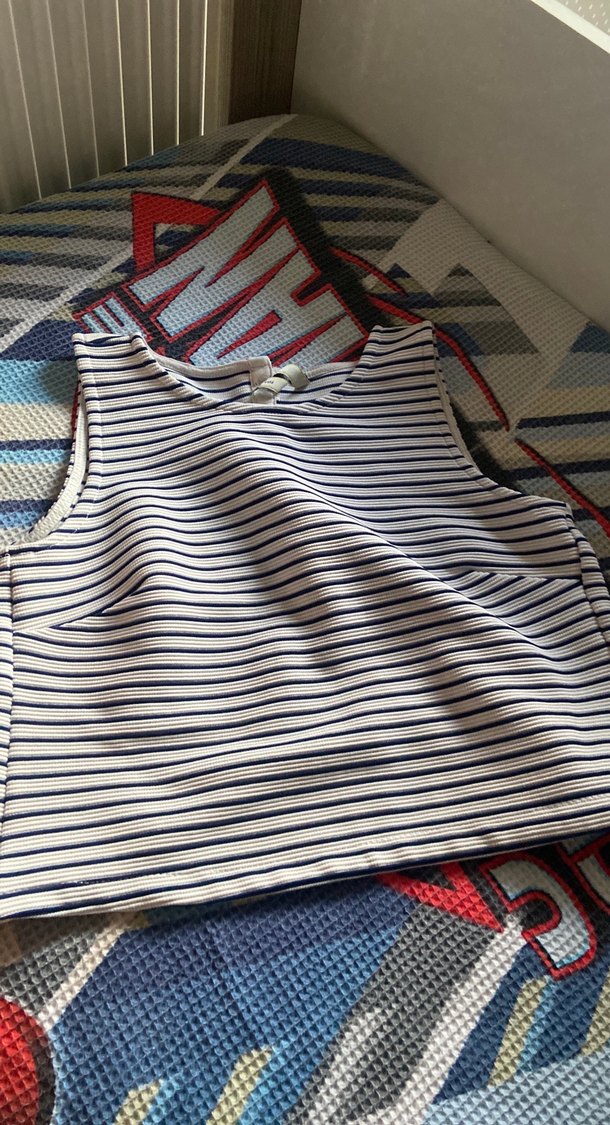 Yüksek Yakalı Çizgili Kadın Arkası detaylı yurt dışı - Görsel 3