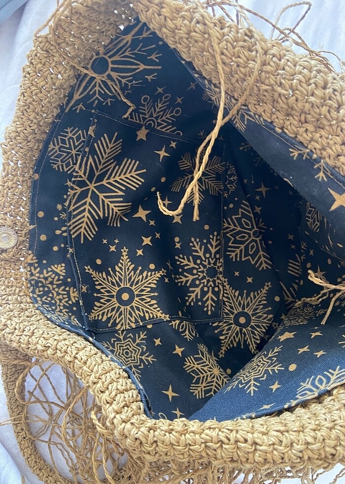 El örgüsü hasır çanta - Görsel 3