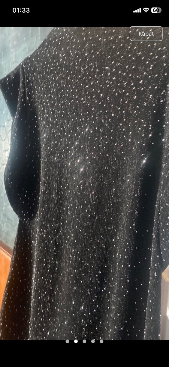 Taşlı kısa elbise parlayan belden oturan - Görsel 2