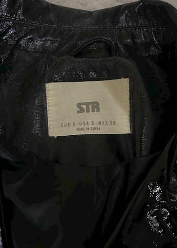 Parlak Siyah Deri Ceket Stradivarius - Görsel 3