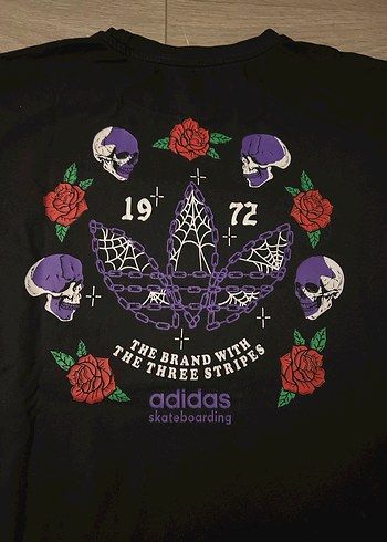 Adidas Siyah Baskılı Oversize Tişört - Görsel 5