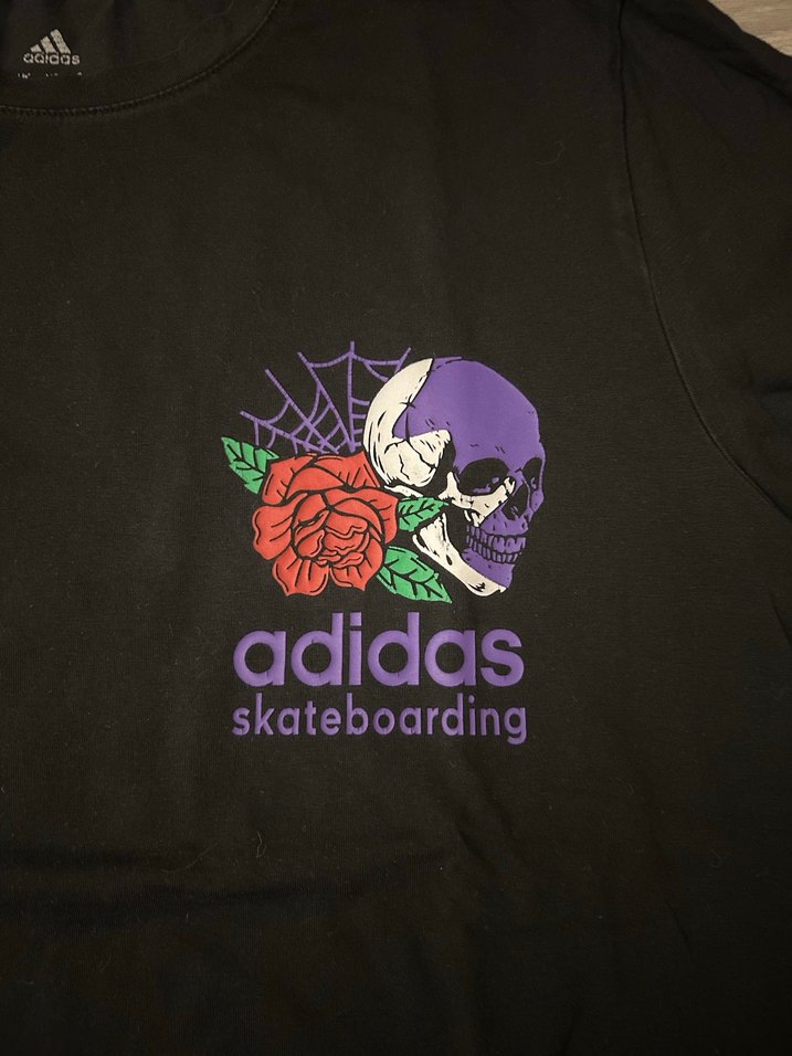 Adidas Siyah Baskılı Oversize Tişört - Görsel 2