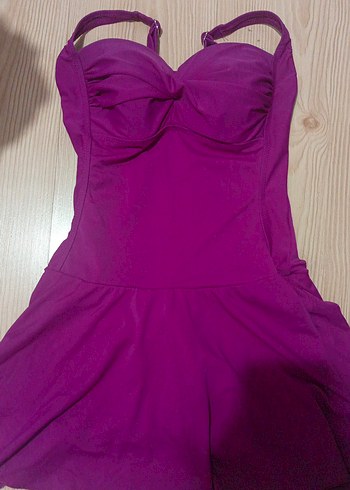 Mor Fırfırlı Kadın Mayo - Görsel 2