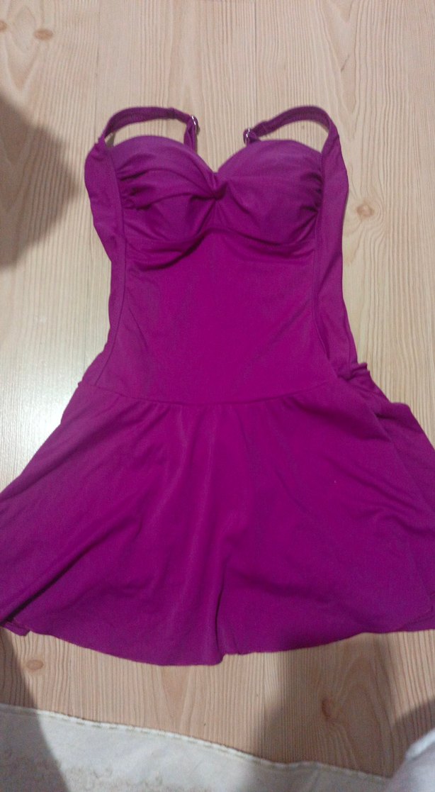 Mor Fırfırlı Kadın Mayo - Görsel 3