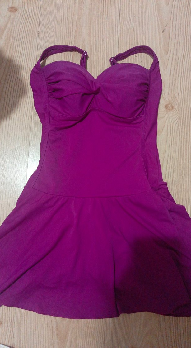 Mor Fırfırlı Kadın Mayo - Görsel 2