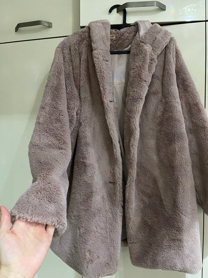 Gülkırusu Midi Suni Kürk Palto - Görsel 3