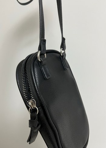 Siyah Deri Kadın Çapraz Çanta - Görsel 4