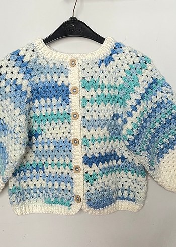 Çocuk Çok Renkli Örgü Hırka - Görsel 3