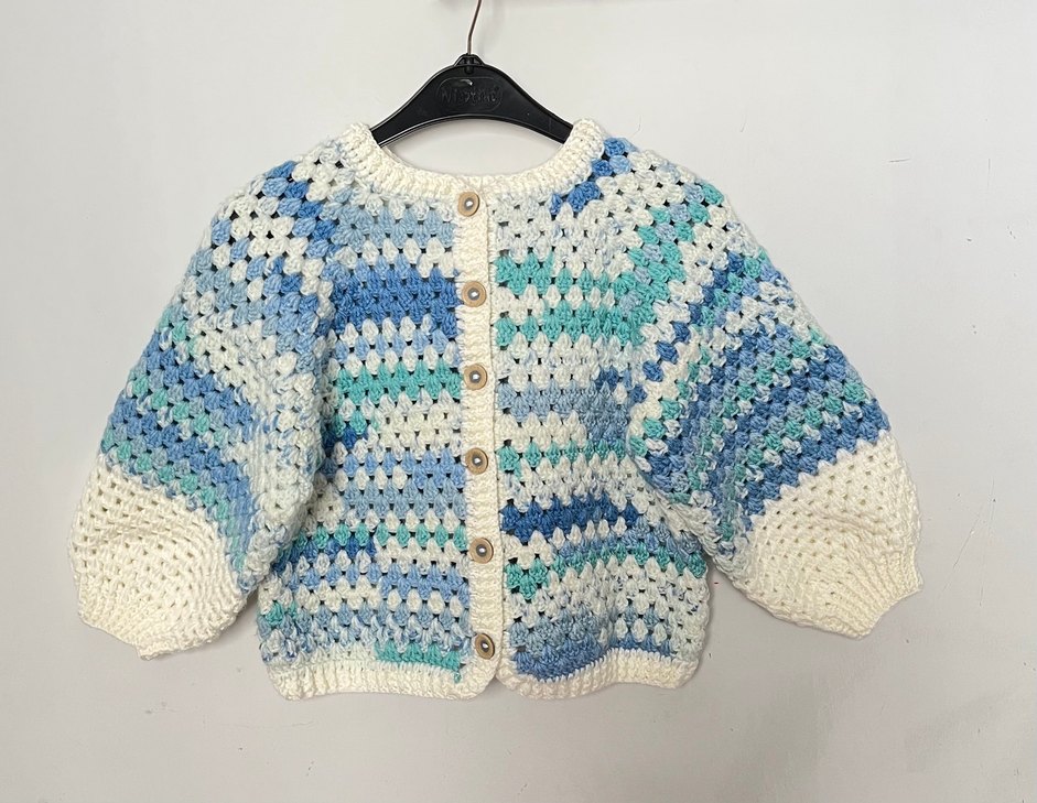 Çocuk Çok Renkli Örgü Hırka - Görsel 3