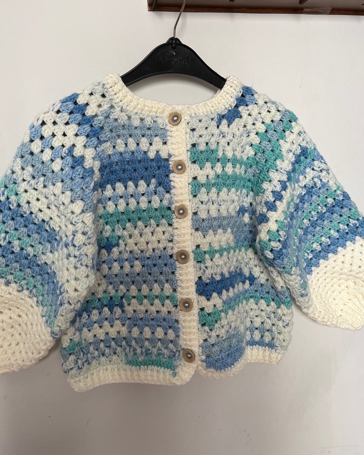 Çocuk Çok Renkli Örgü Hırka - Görsel 2