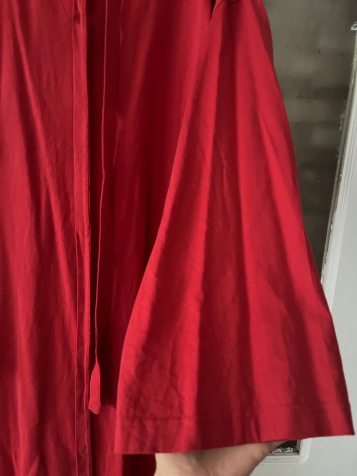 Manuka Kırmızı pamuklu uzun elbise - Görsel 3