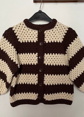 Kahverengi Bohem unisex Örgü Hırka el emeği hiçkullanılmadı yeni - Görsel 2