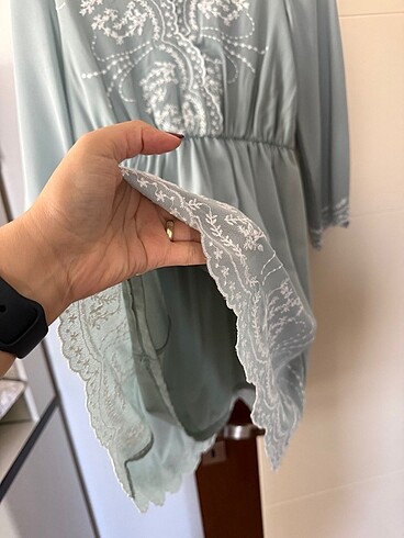 m Beden H&M mint yeşili mini elbise