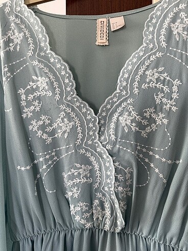 m Beden turkuaz Renk H&M mint yeşili mini elbise