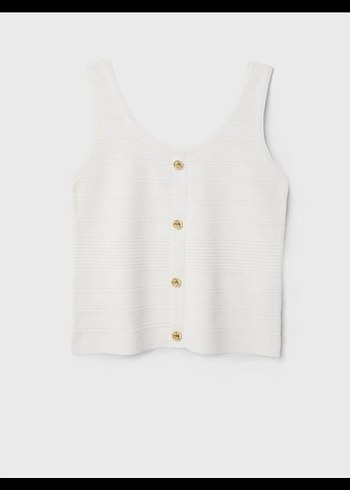 Düğmeli Beyaz V Yaka Mini - Görsel 3