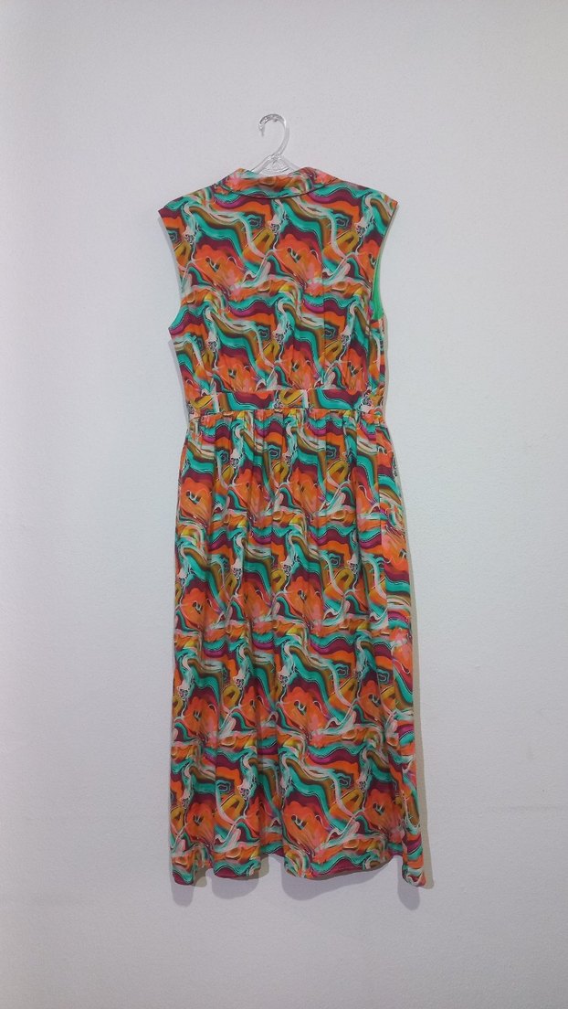 turuncu fermuarlı elbise - Görsel 3